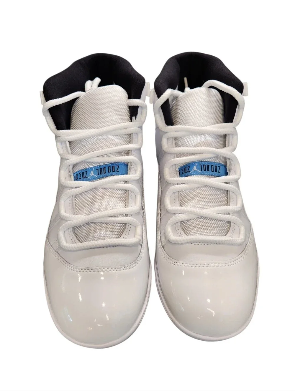 Jordan Kids' White & University Blue High-Top Cleats